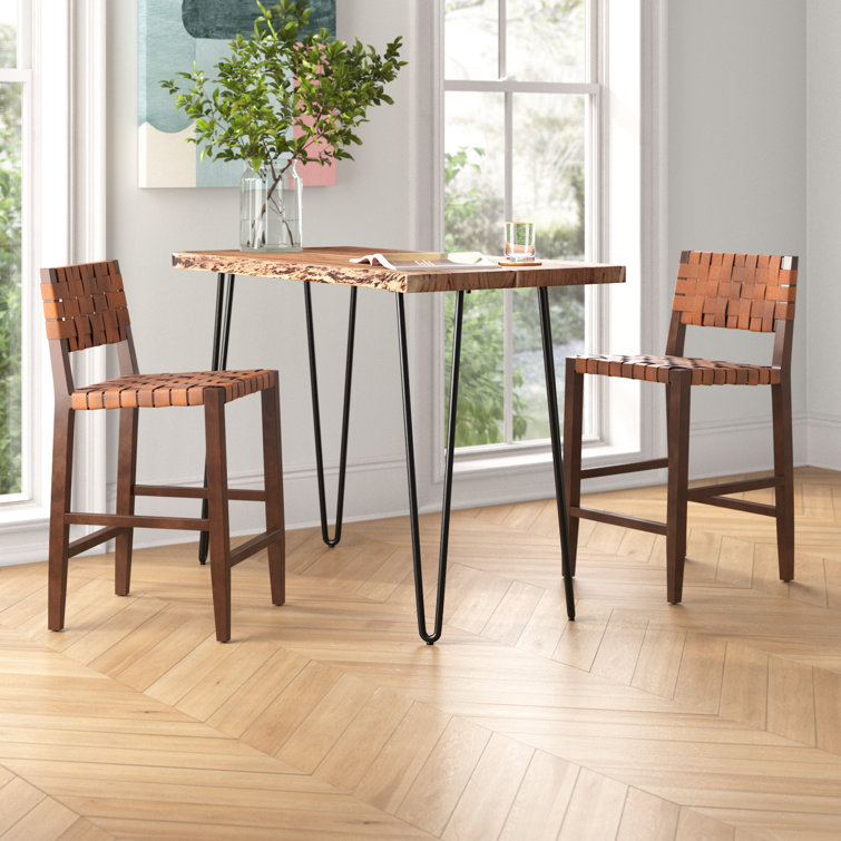 Wade Logan® Lataunya Acacia Solid Wood Counter Height Dining Table ...